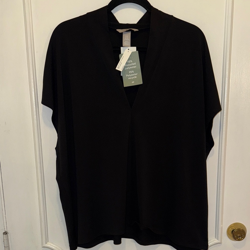 H&M Black V-Neck Blouse